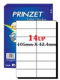 Prinzet A4 Labels 14UP (100 sheets)